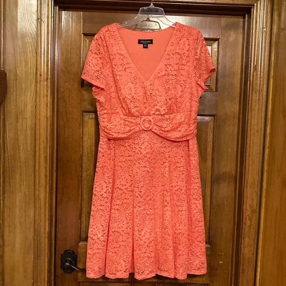 Perceptions | Dresses | Like New Xl Perceptions Peach Lace Stretch Dress |  Poshmark